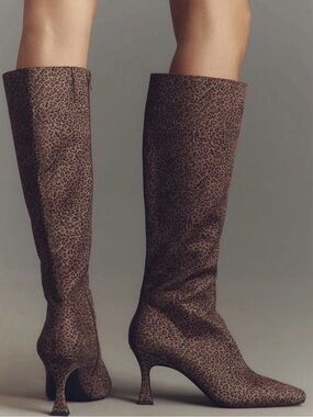 Jeffrey Campbell Leopard Print Stiletto Boots - Brown